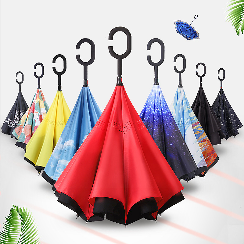 Double-layer C-type Car Reverse Umbrella Custom Logo